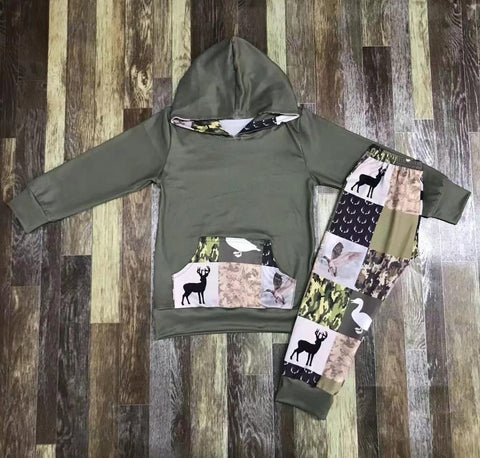 Animal/ Camo Patch Pants Set